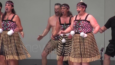 Scene from A Expo Dubai 2020 arriva la Haka della Nuova Zelanda
