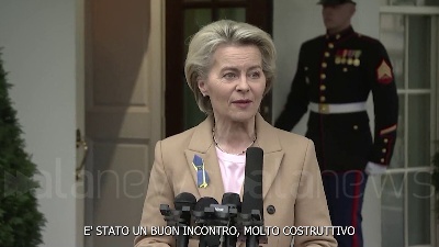 Scene from Ue-Usa, incontro bilaterale Von der Leyen-Biden