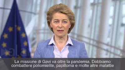 Scene from Coronavirus, von der Leyen: "Da Commissione, 300mln di euro a Gavi"
