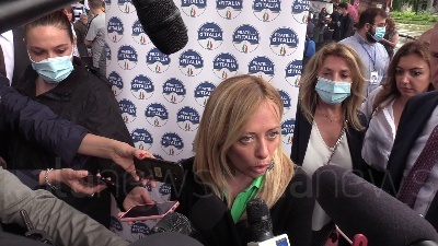 Scene from Comunali Torino, Meloni: "Sinistra ci chiama uomo nero perché non ha argomenti"