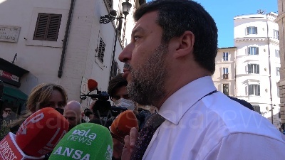 Scene from Ucraina, Salvini: "Sanzioni alla Russia? Vediamo, noi lavoriamo per la pace"