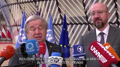 Scene from Summit Ue, Il segretario generale delle Nazioni Unite a Bruxelles