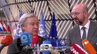 Scene from Summit Ue, Il segretario generale delle Nazioni Unite a Bruxelles