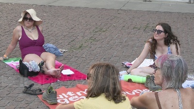 Scene from Milano, protesta Ultima Generazione per caldo estremo: "Dobbiamo prepararci al collasso climatico"
