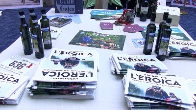 Scene from Corsa Eroica, inaugurazione della mostra sulla corsa di bici d'epoca al Parlamento europeo