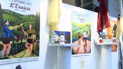 Scene from Corsa Eroica, inaugurazione della mostra sulla corsa di bici d'epoca al Parlamento europeo