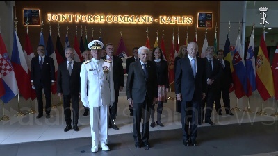 Scene from 70 anni di Nato in Italia, Mattarella visita il Comando Jfc di Napoli