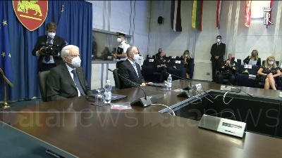 Scene from 70 anni di Nato in Italia, Mattarella visita il Comando Jfc di Napoli