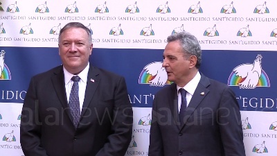 Scene from Pompeo visita la Comunità di Sant'Egidio a Roma: "Fate lavoro notevole"