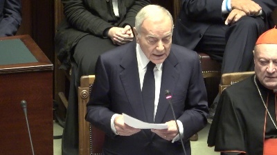 Scene from Funerali Napolitano, Letta: "Immagini chiarimento con Berlusconi lassù"