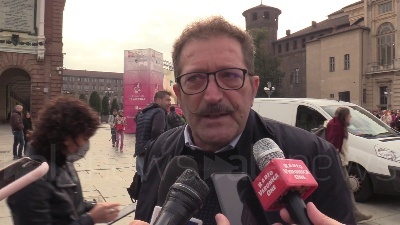 Scene from Green Pass, a Torino in centinaia protestano tra dipendenti comunali e Gtt