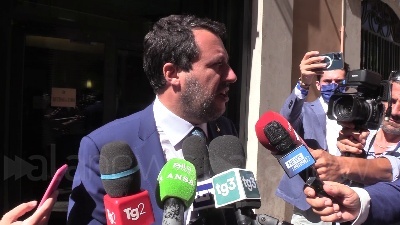 Scene from Vertice Cdx, Salvini: "Siamo uniti e compatti per Maresca a Napoli e Bernardo a Milano"