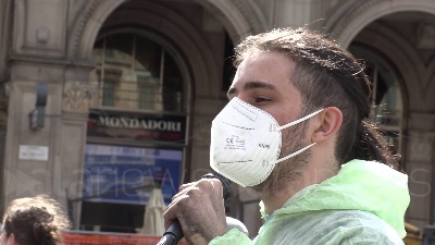 Scene from Milano, Bike Strike di Fridays for Future in Duomo: "Basta false promesse"