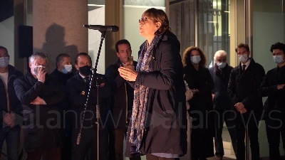 Scene from Green Pass, in centinaia al Memoriale della Shoah a Milano contro strumentalizzazione