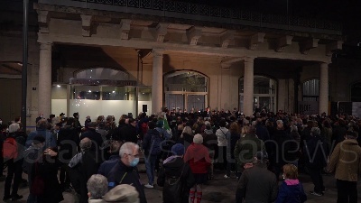 Scene from Green Pass, in centinaia al Memoriale della Shoah a Milano contro strumentalizzazione