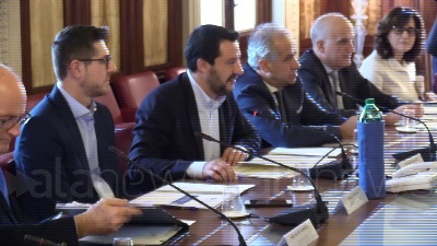 Scene from Al Viminale Salvini presiede comitato di sicurezza