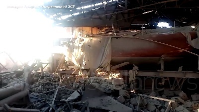 Scene from Ucraina, Mykolaiv colpita con bombe a grappolo