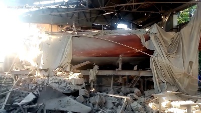 Scene from Ucraina, Mykolaiv colpita con bombe a grappolo