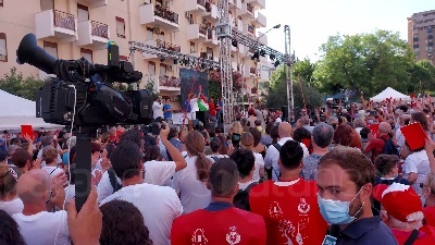 Scene from Strage Via D'Amelio, minuto di silenzio sulle note dell'inno di Mameli