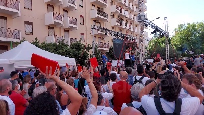 Scene from Strage Via D'Amelio, minuto di silenzio sulle note dell'inno di Mameli