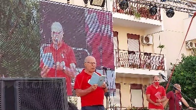 Scene from Strage Via D'Amelio, minuto di silenzio sulle note dell'inno di Mameli