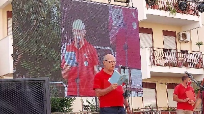 Scene from Strage Via D'Amelio, minuto di silenzio sulle note dell'inno di Mameli