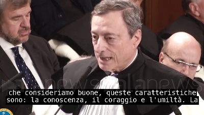 Scene from Nel 2019 Draghi riceve la laurea honoris causa in Economia: il suo discorso