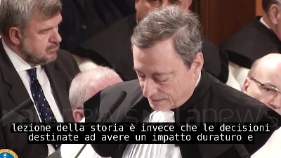 Scene from Nel 2019 Draghi riceve la laurea honoris causa in Economia: il suo discorso