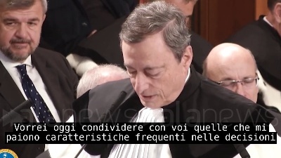 Scene from Nel 2019 Draghi riceve la laurea honoris causa in Economia: il suo discorso